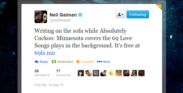 Twitter screenshot from @neilhimself